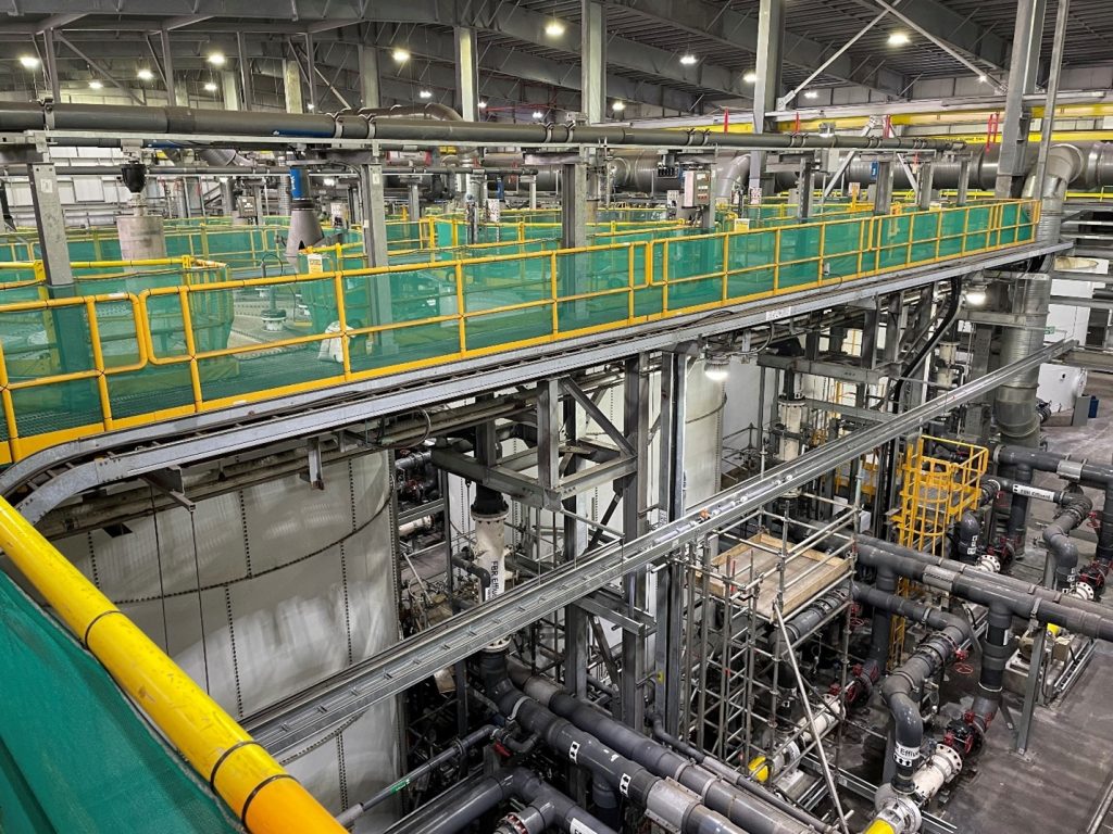 Inside the Fording River Operations South Active Water Treatment Facility.