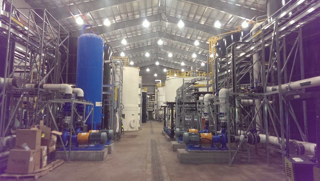 Inside the West Line Creek Active Water Treatment Facility